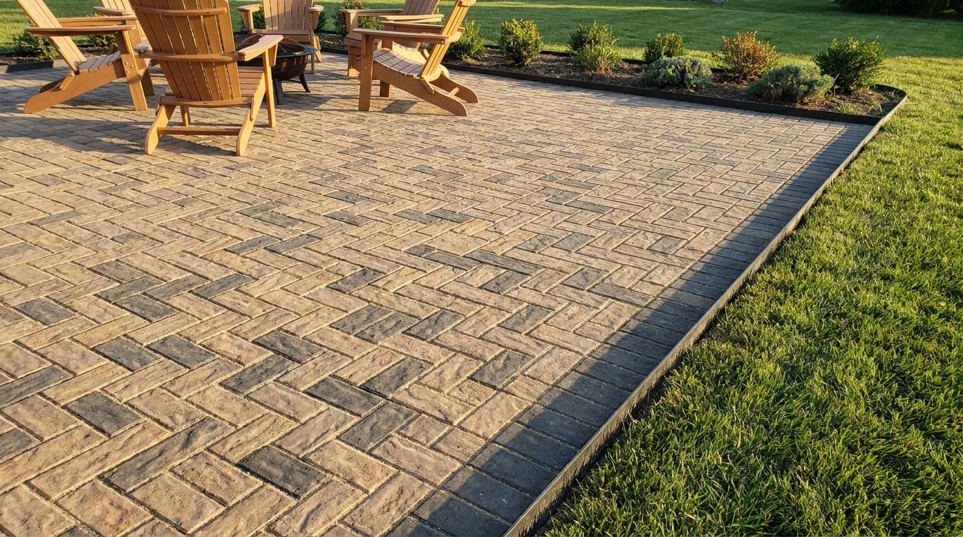 Finished paver patio with clean tight joints and a crisp edge restraint